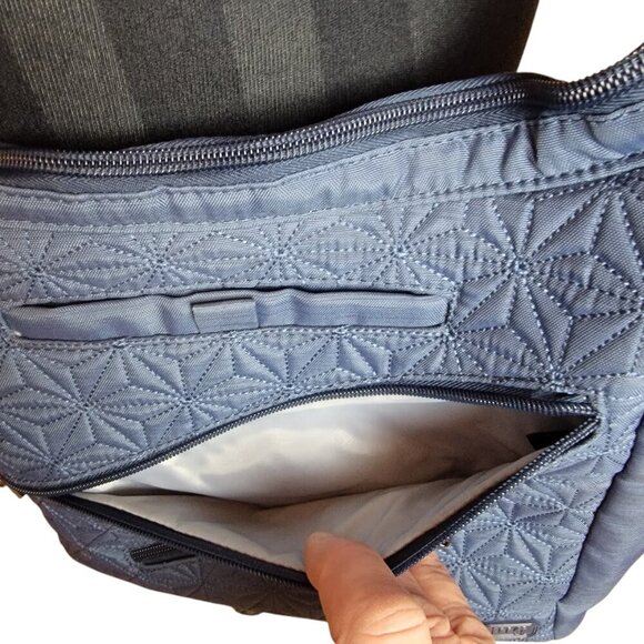 Lug Jamboree Crossbody Shoulder Bag Navy Quilted Nylon – Lightweight Travel Tote - Picture 7 of 11